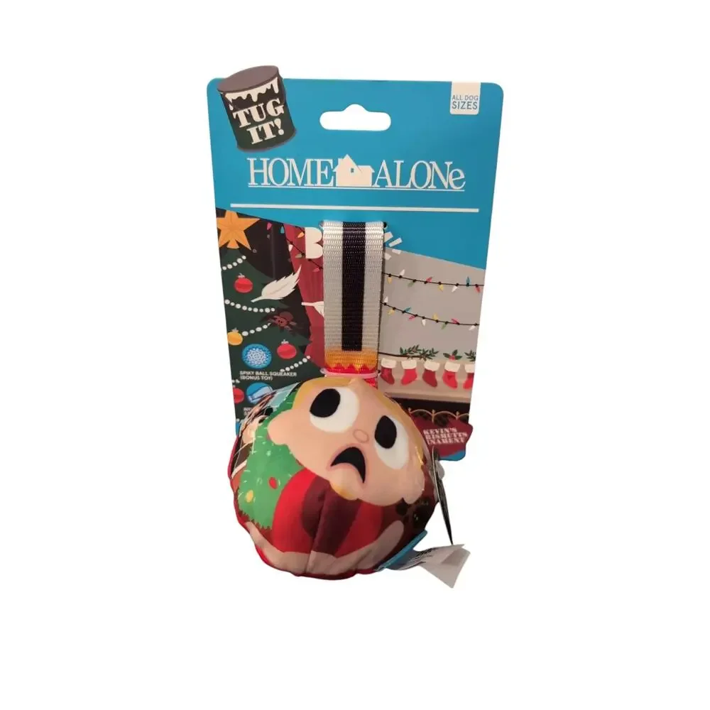 BARK Home Alone Kevin Chrismutts‎ Ornament Tug Ball Dog Toy Plush Squeak Crinkle
